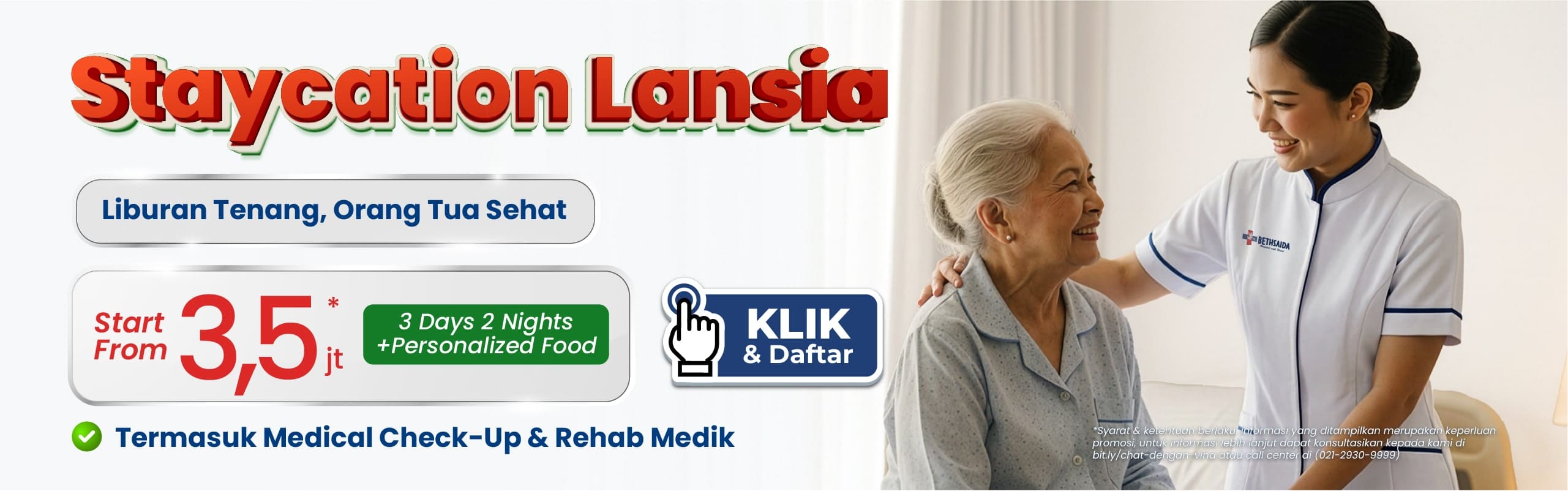 staycation lansia Bethsaida Hospitals